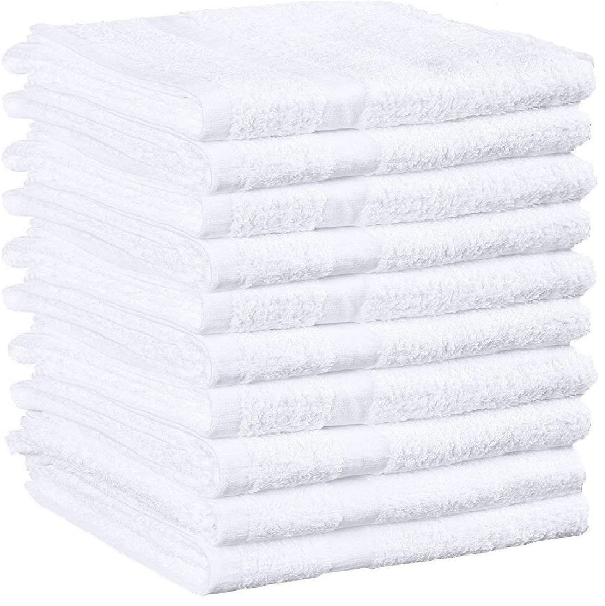 12 Pack Bright White 22x44 Bath/Gym Towels 100% Ring Spun Loops 6