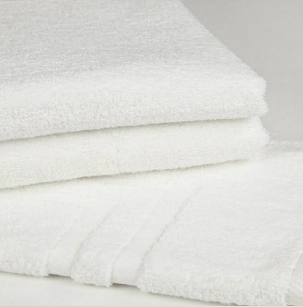 Lot Of 12 Manchester Mills White 24x50 Bath Towels 86% Cotton