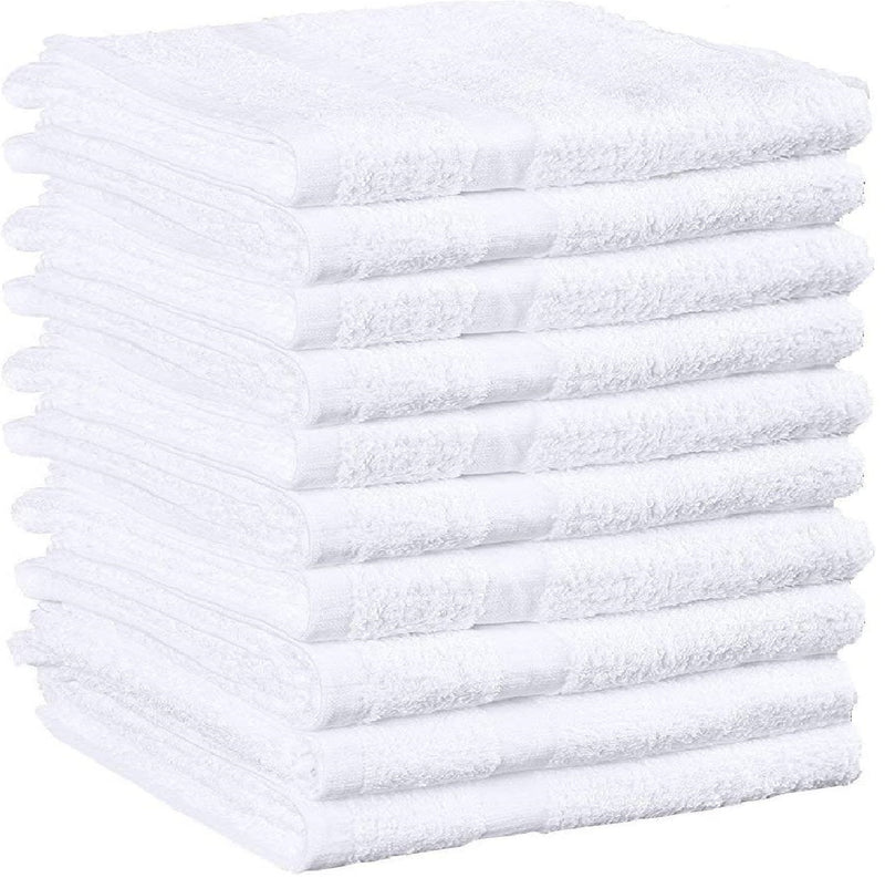 Towels N More - 6 Pack 22x44 Soft Gym Towels/Small Bath Towels White 100%  Ring Spun Loops - Home Essentials Lightweight Bathroom Towels Set - Ideal