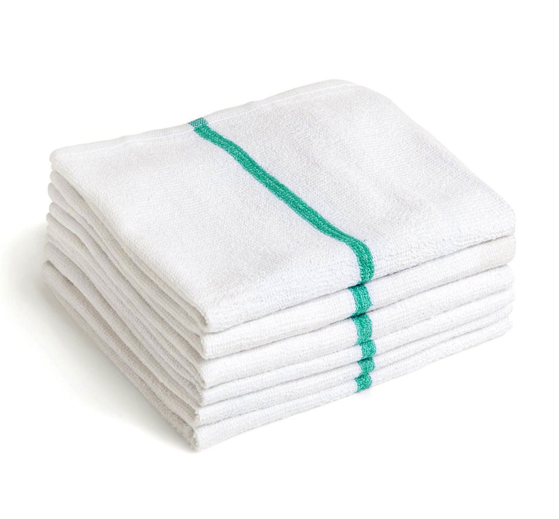 12 Pack Bar Mop Green Central Stripe 16x19 - 30 oz – Towels N More