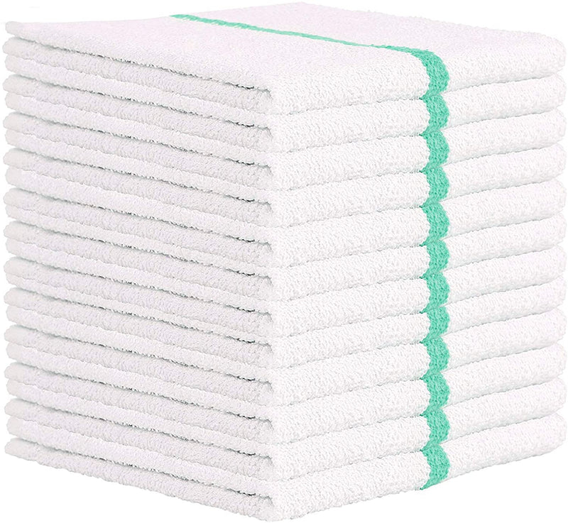 Bar Mop Towels-Center Stripe-17x20, 30oz - Blue