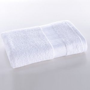 12 Hotel Bath Towels, 24x50 Premium 16s Cotton 86/14 Blended Cam Border- 10  lbs